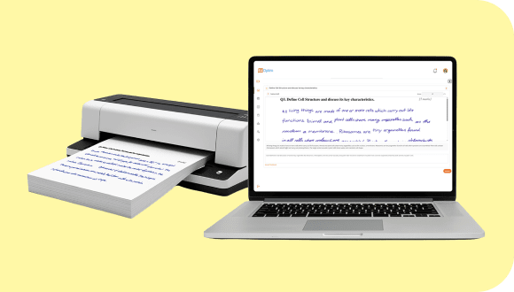 Paper tests being scanned and graded by AI