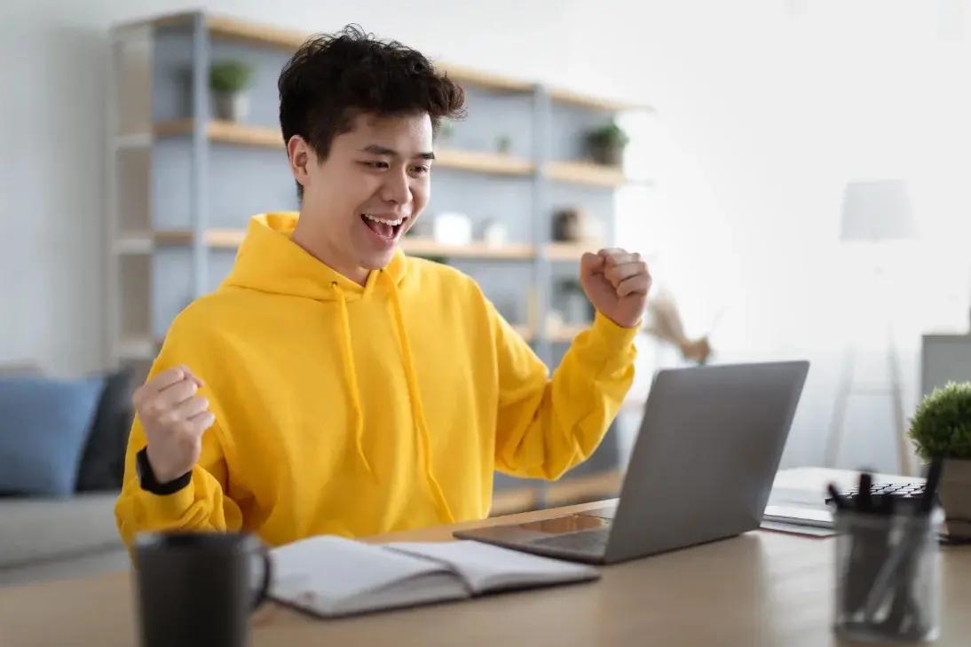 Student taking a timed practice test during AP CSP exam prep